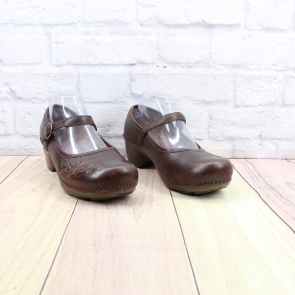 Dansko Savanna Brown Mary Jane Comfort Clogs Shoes Size 39 US 9 - Picture 3 of 9